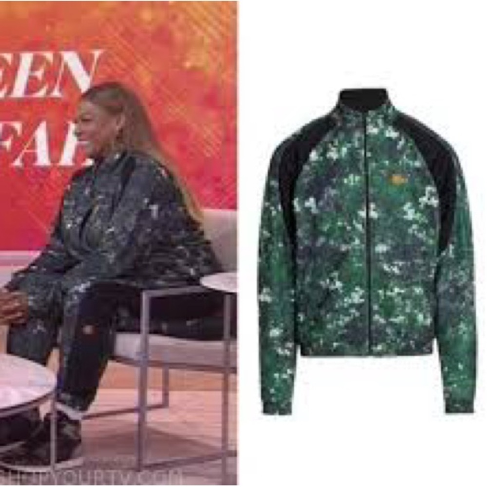 Kenzo Green Floral Track Jacket Zip Up Men’s Designer Jacket Large Queen Latifah - Picture 3 of 10